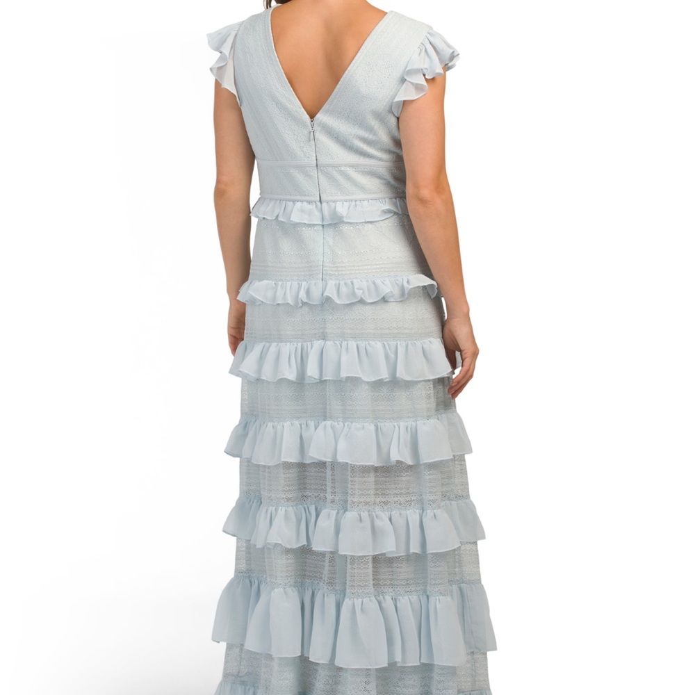 BCBGMaxAzria Light Blue Ruffle Maxi Dress - Picture 3 of 12